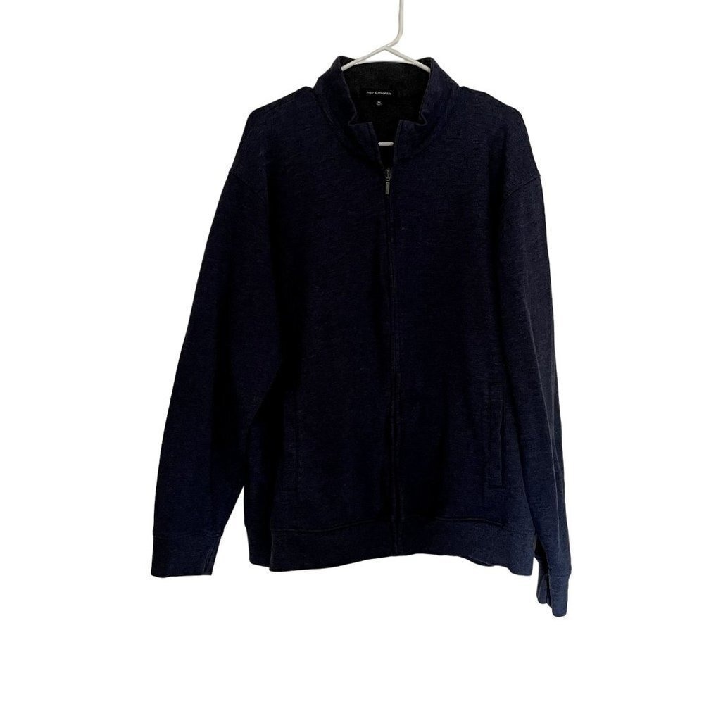Port Authority Full Zip Fleece Jacket XL Navy Blue Mens Cotton Blend Pockets